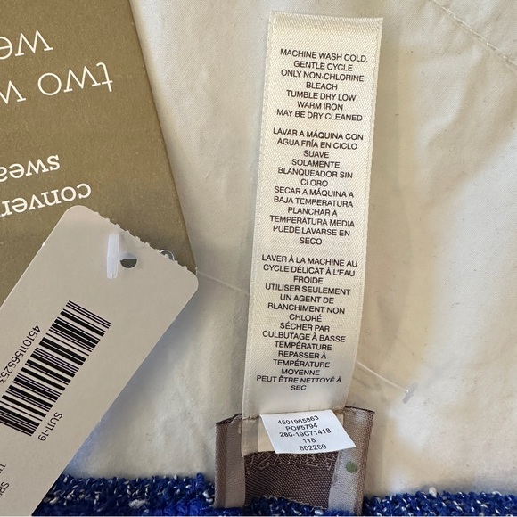 NWT Chicos light cardigan, 3/4-sleeve, sapphire blue w/white speckles, 0 (S) - Picture 6 of 10